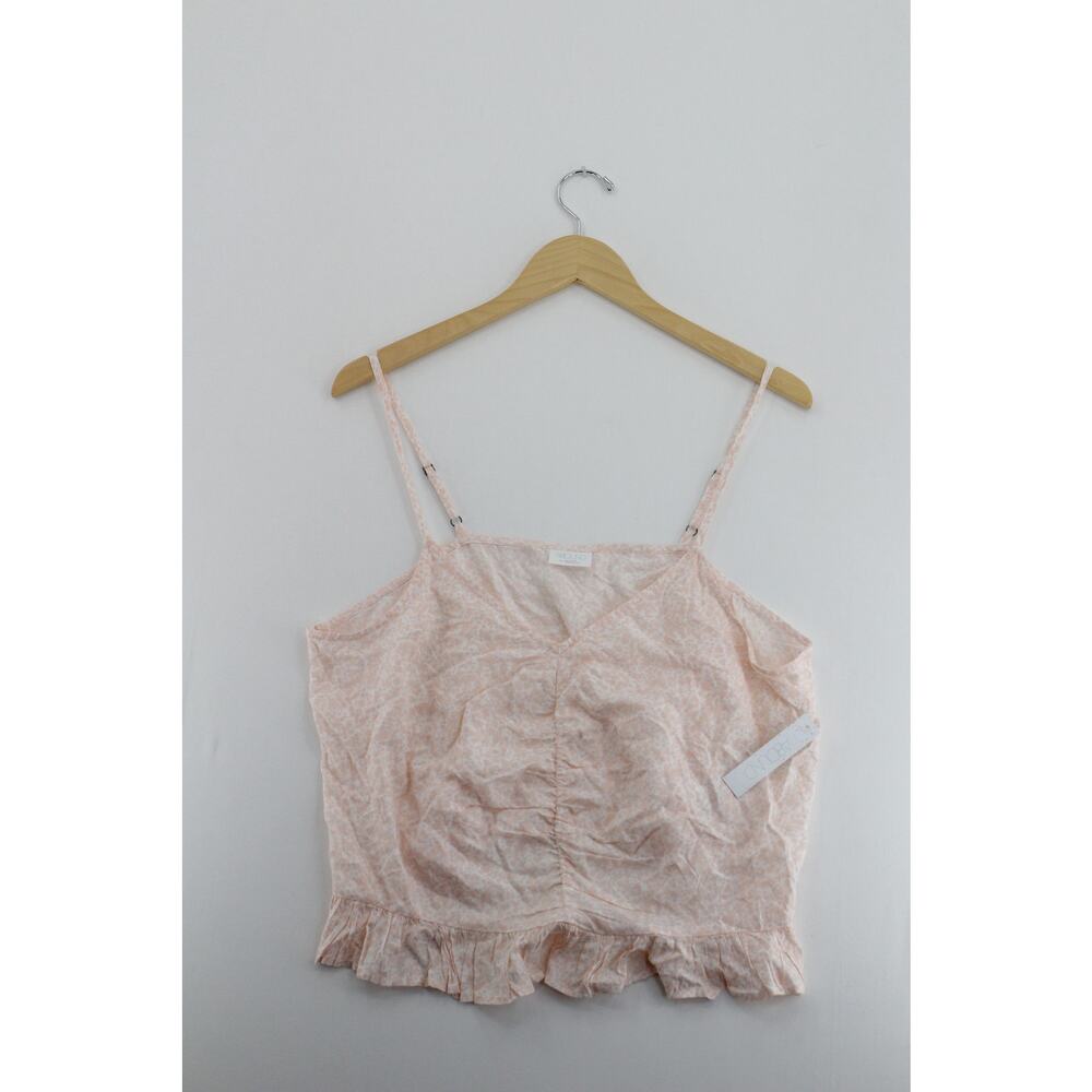 Abound pink ruched‎ crop tank top womens XL coquette ethereal romantic fairycore